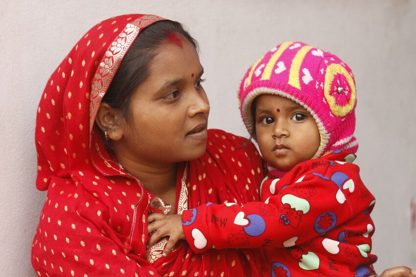 A mother with her baby in Nepal