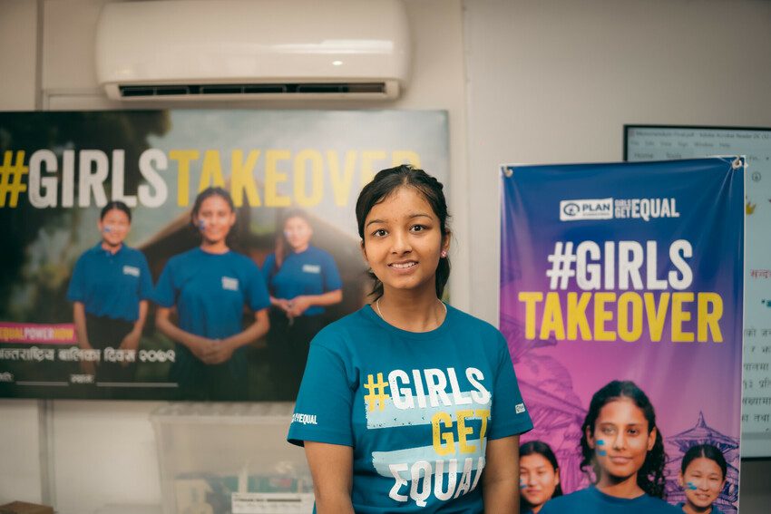 Samikshya takes part in a Girls Takeover workshop.