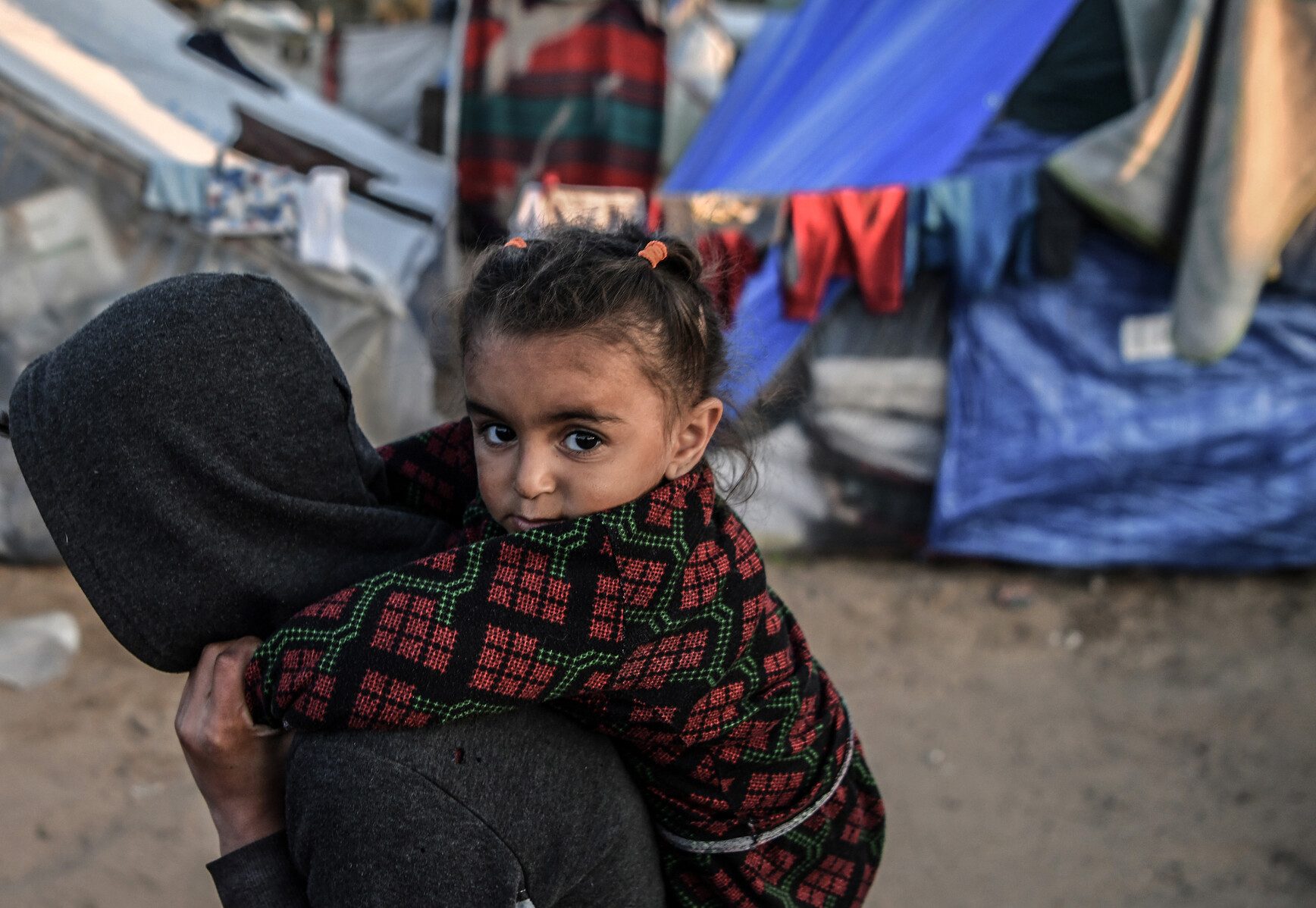 Girl living in IDP camp in Rafah, Southern Gaza. 